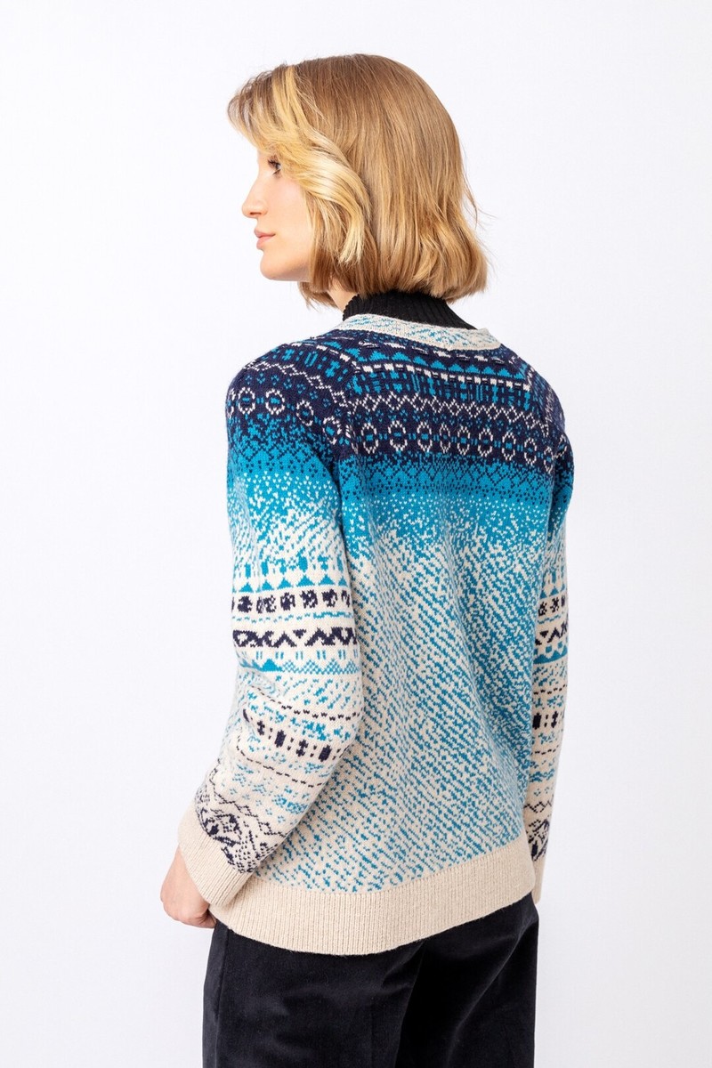 IVKO - V-Neck Jacket Geometric Pattern Off-White