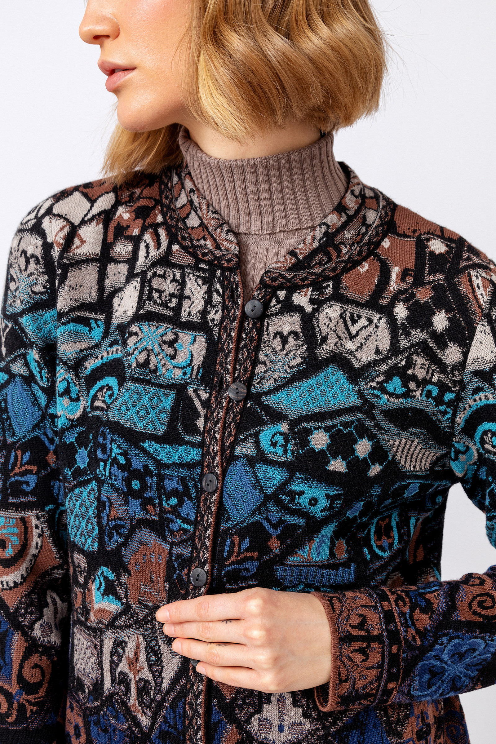 IVKO  Woman IVKO  - Jacquard Jacket Trencar Pattern Black