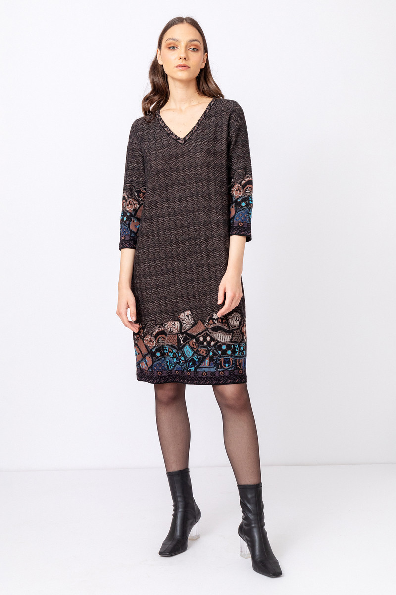 IVKO - Jacquard Dress Basketweave Pattern Black