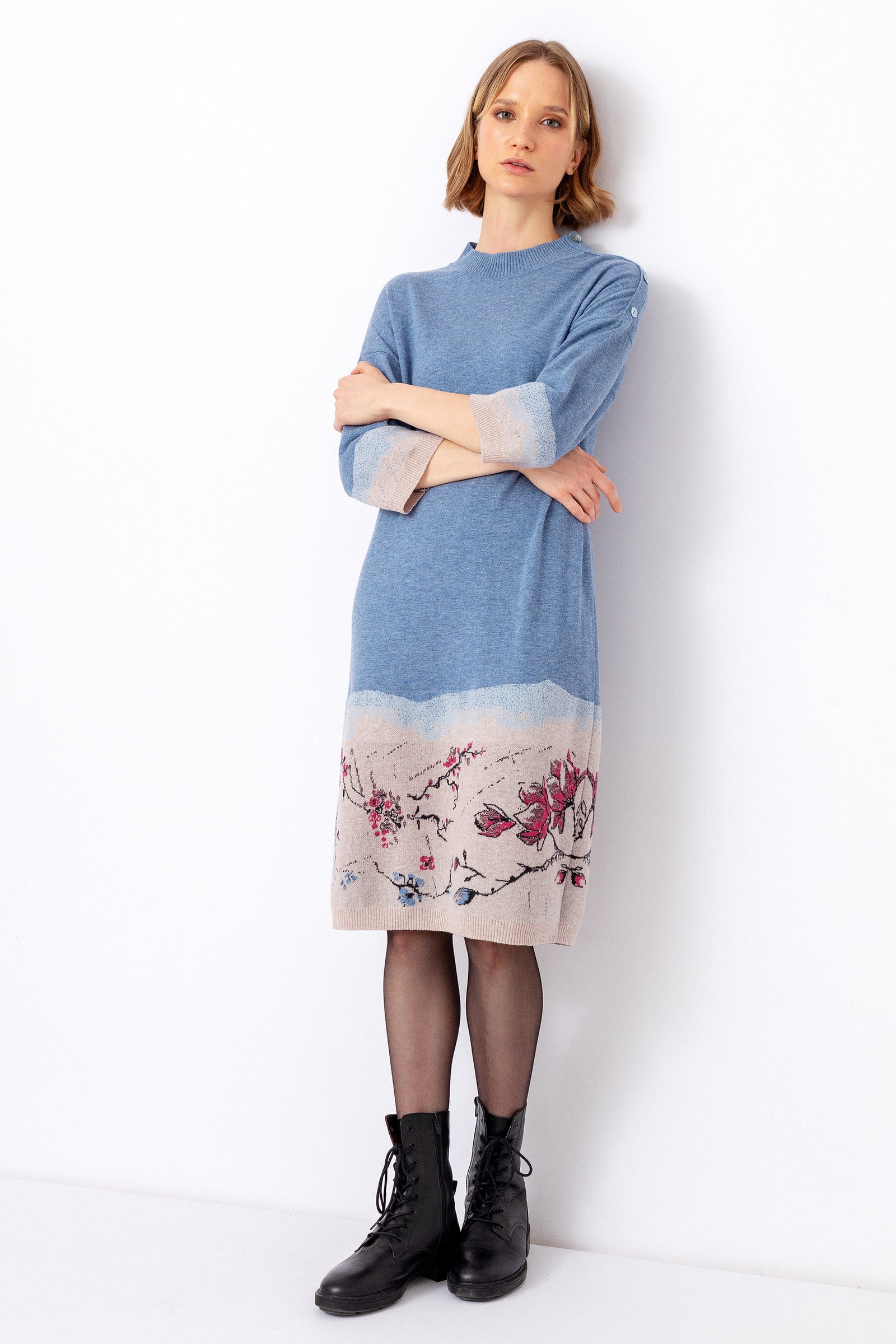 IVKO  Woman IVKO Outlet - Dress Cherry Blossom Pattern Sky