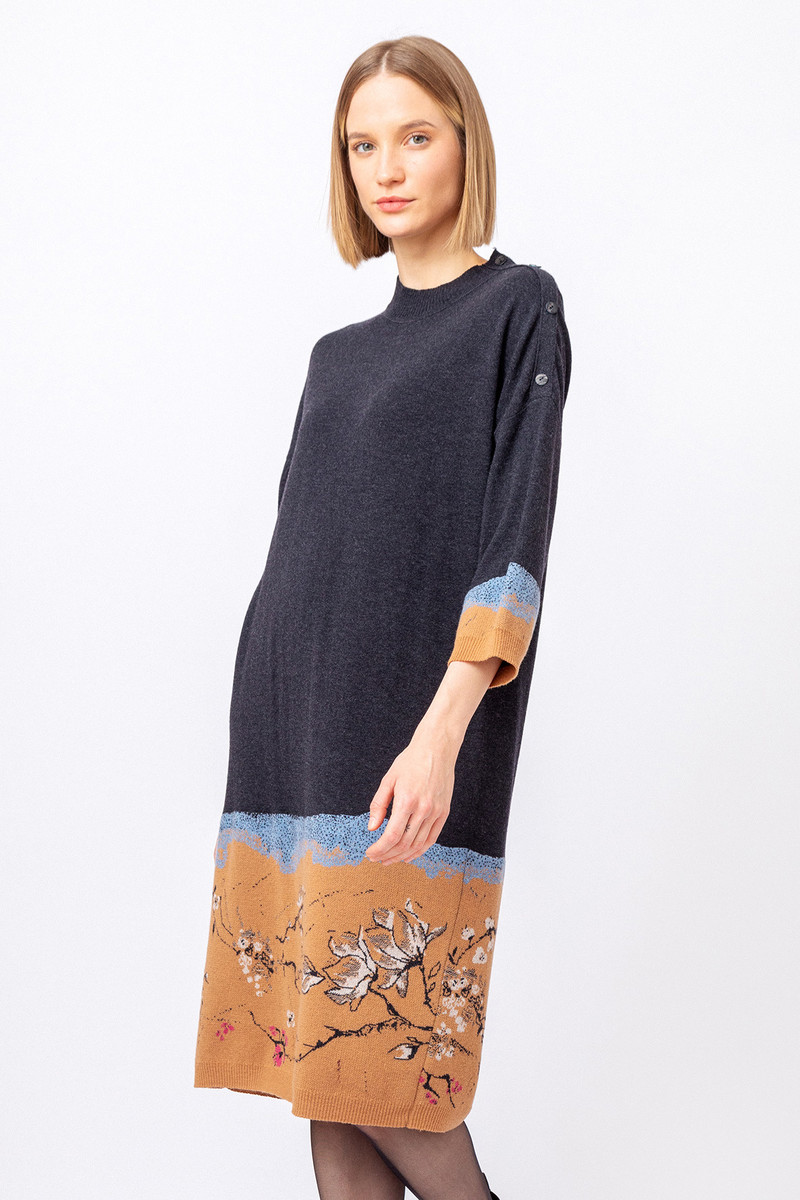 IVKO Outlet - Dress Cherry Blossom Pattern Anthracite