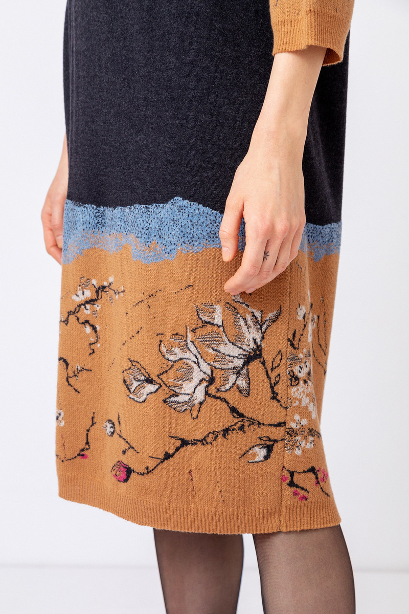 IVKO - Dress Cherry Blossom Pattern Anthracite