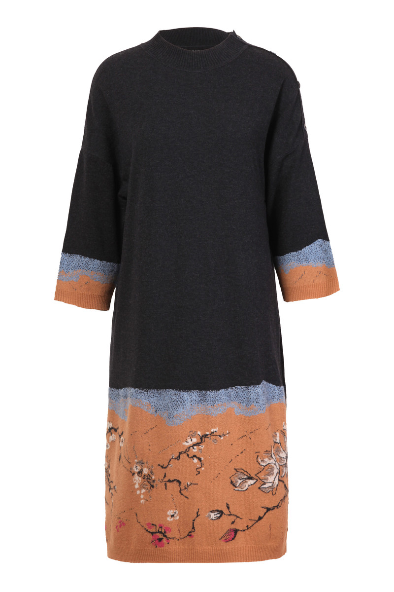 IVKO - Dress Cherry Blossom Pattern Anthracite