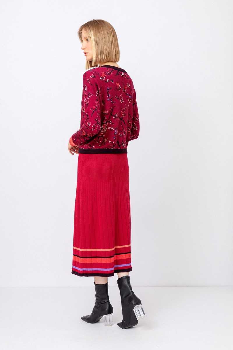 IVKO - Long Skirt with Ribs Rosewood