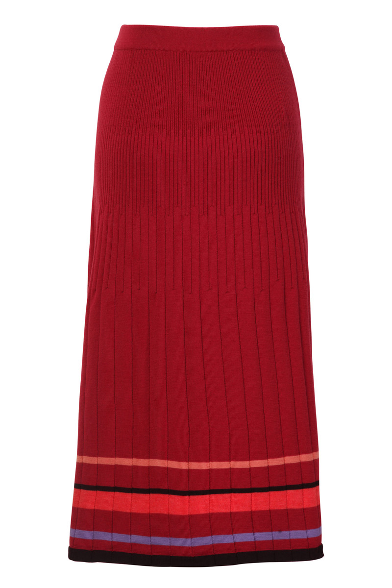 IVKO Outlet - Long Skirt with Ribs Rosewood