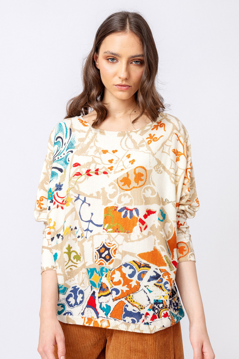 IVKO - Printed Pullover Trencar Pattern Off-White