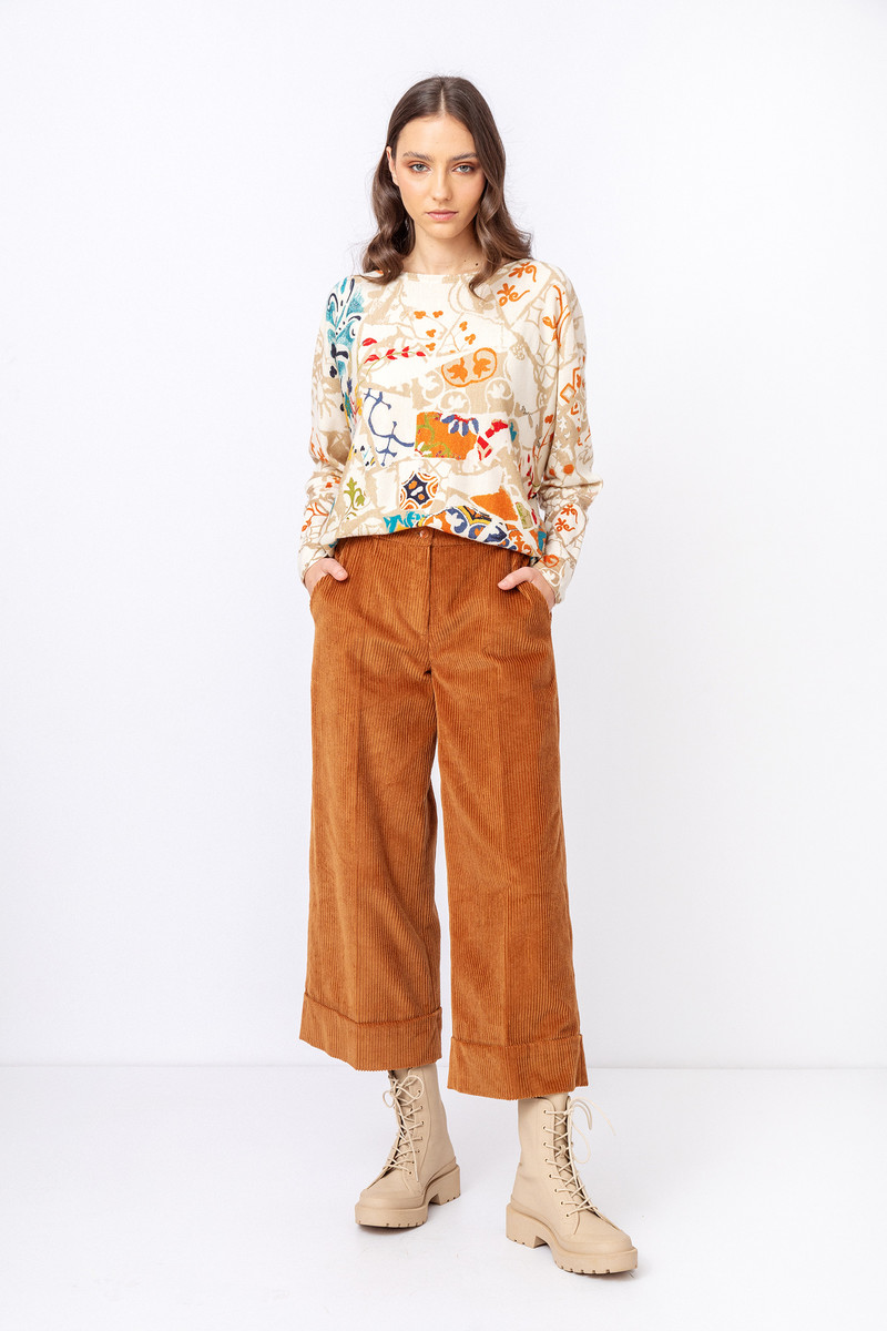 IVKO - Printed Pullover Trencar Pattern Off-White