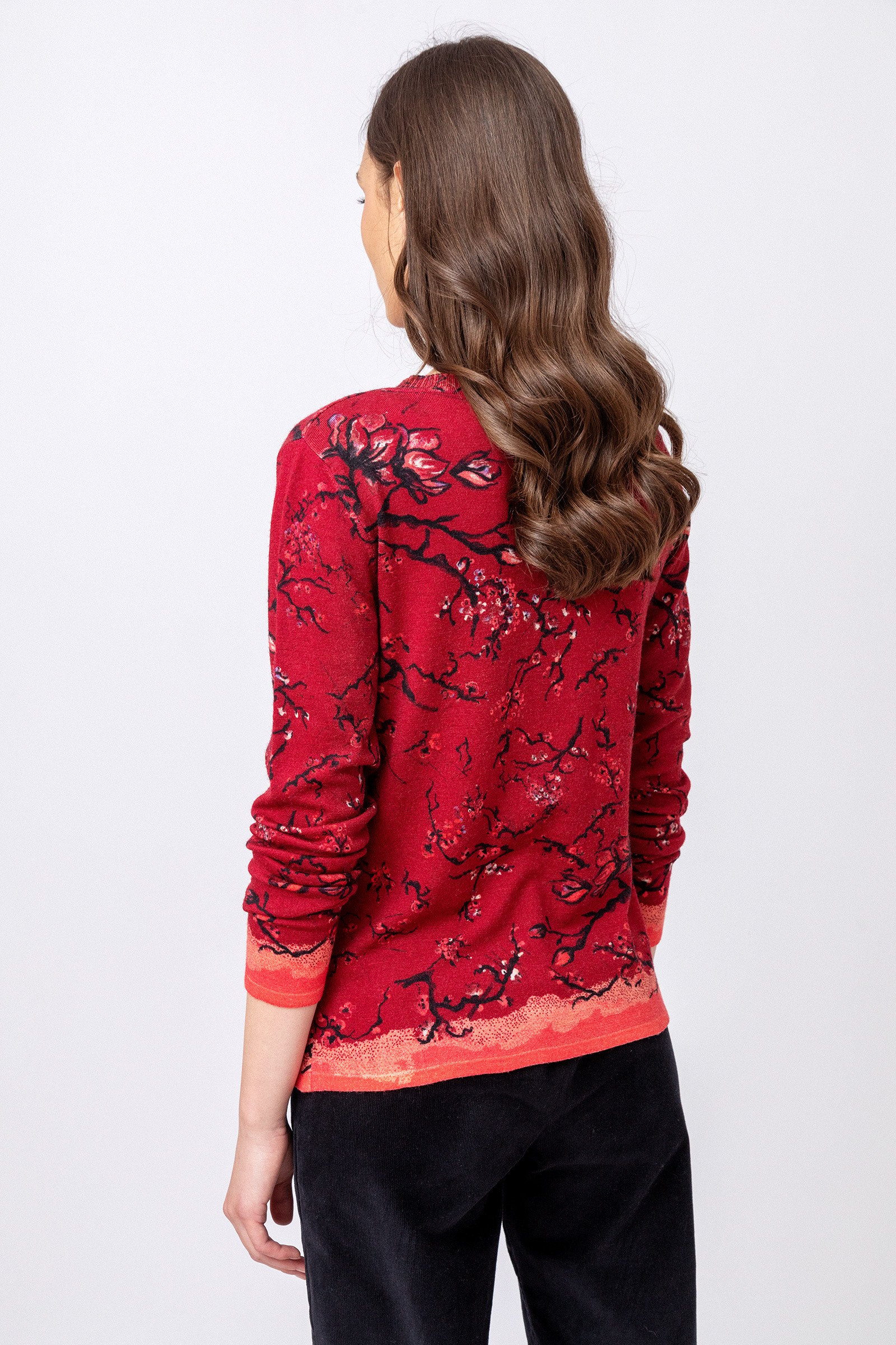 IVKO  Woman IVKO Outlet - Printed Pullover Cherry Blossom Pattern Rosewood