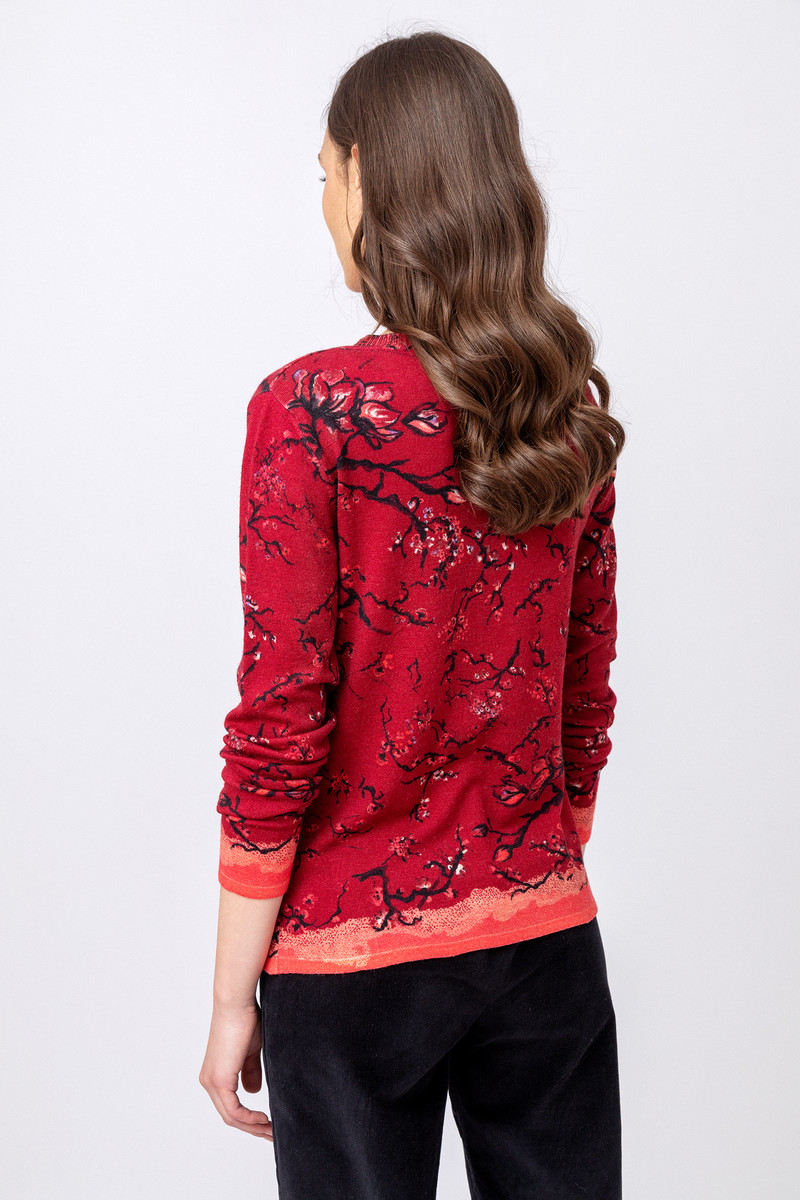 IVKO  - Printed Pullover Cherry Blossom Pattern Rosewood