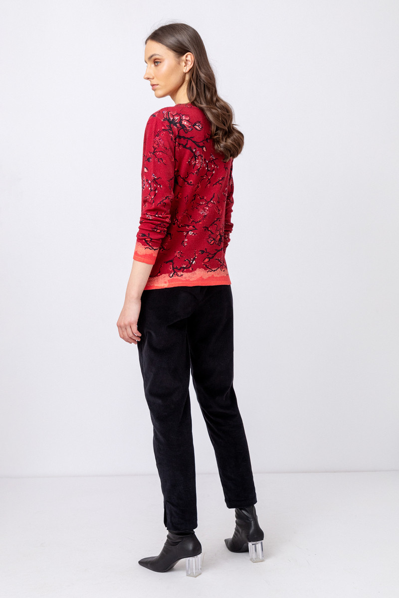 IVKO Outlet - Printed Pullover Cherry Blossom Pattern Rosewood