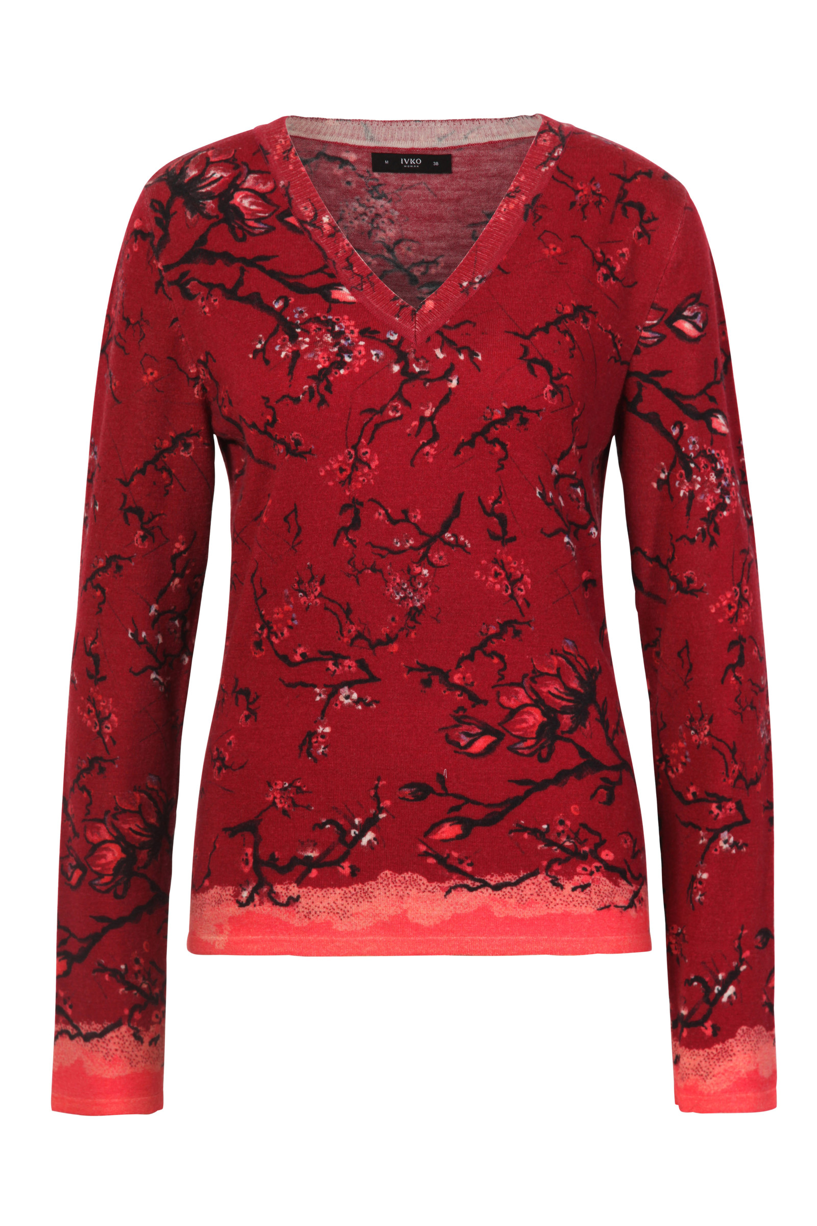 IVKO  Woman IVKO Outlet - Printed Pullover Cherry Blossom Pattern Rosewood