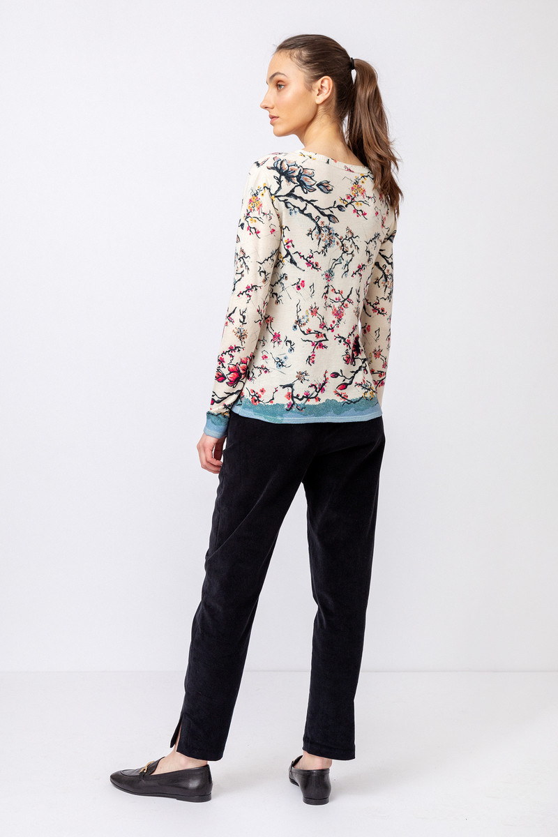 IVKO - Printed Pullover Cherry Blossom Pattern Off-White