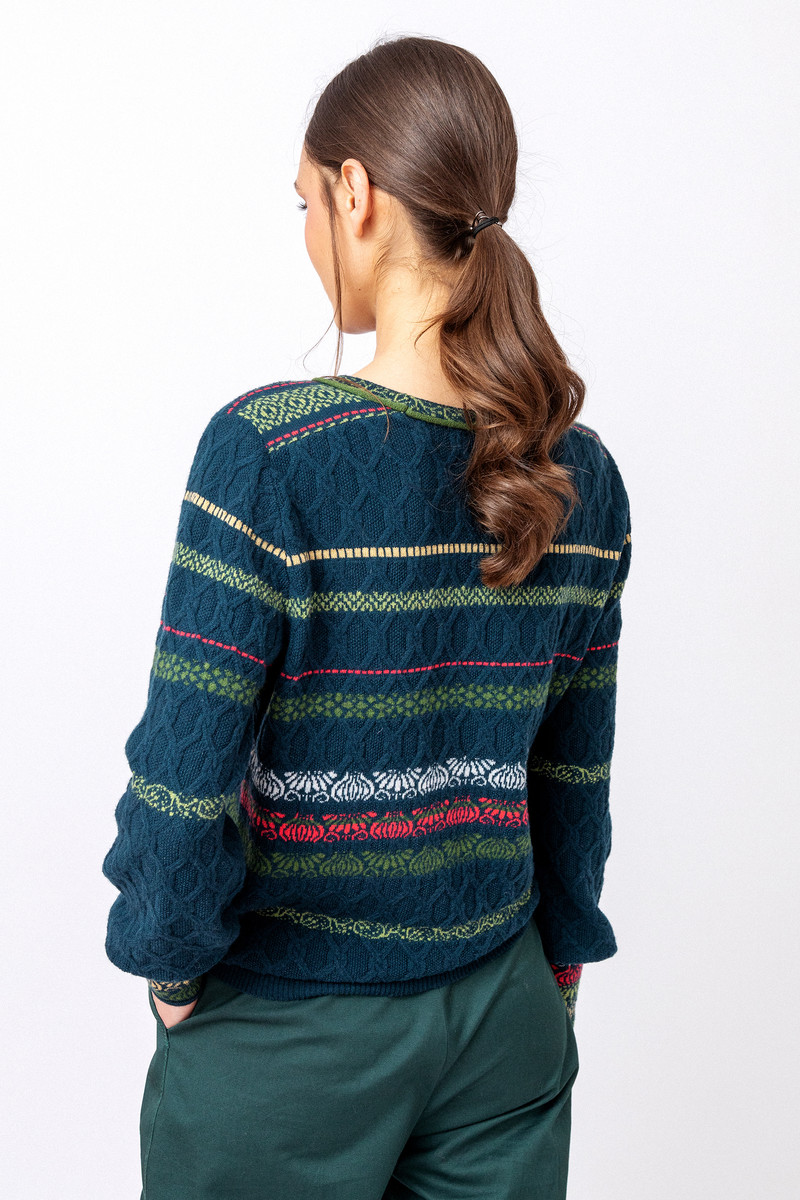IVKO - Structure Pullover Grasset Floral Pattern Green