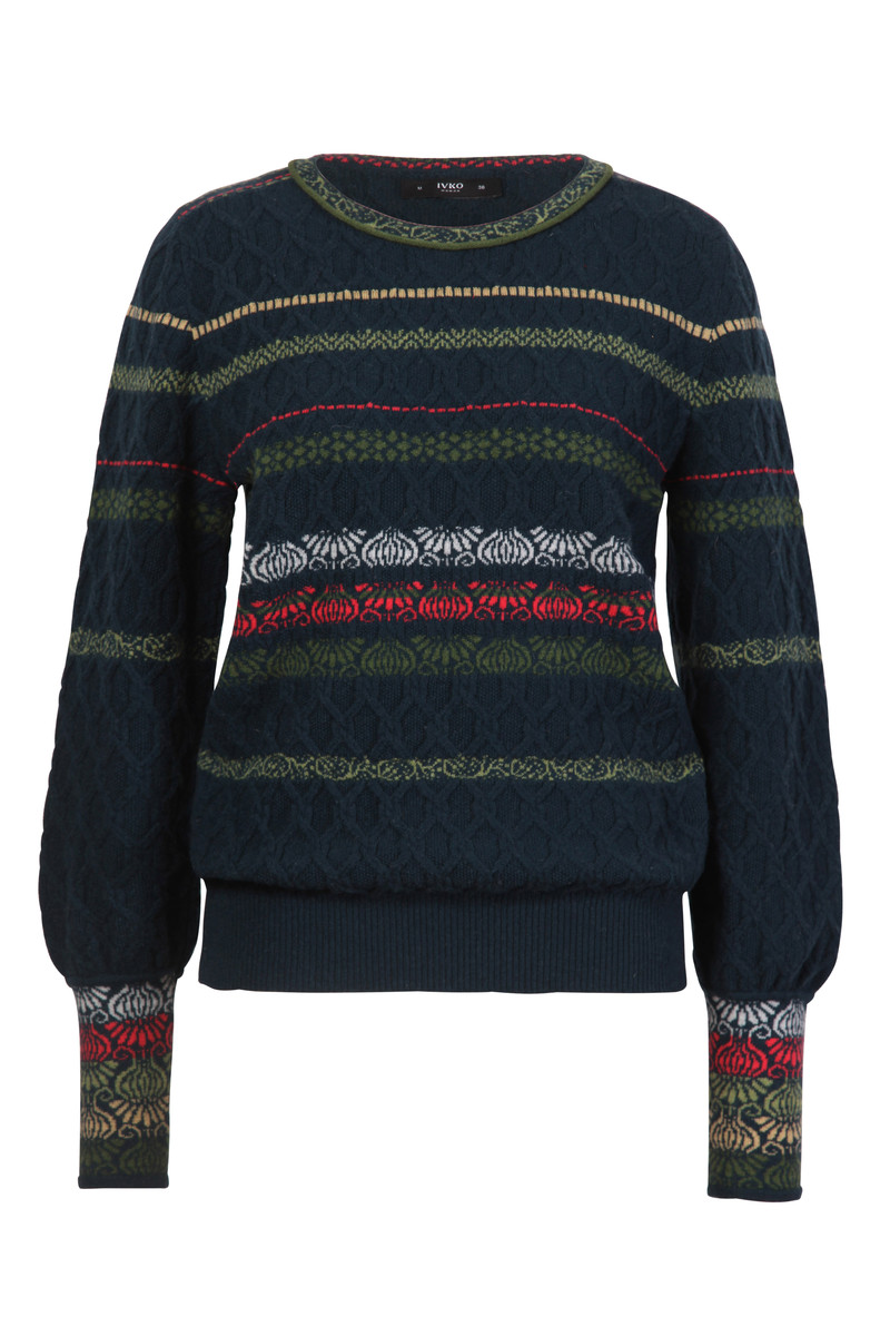 IVKO - Structure Pullover Grasset Floral Pattern Green