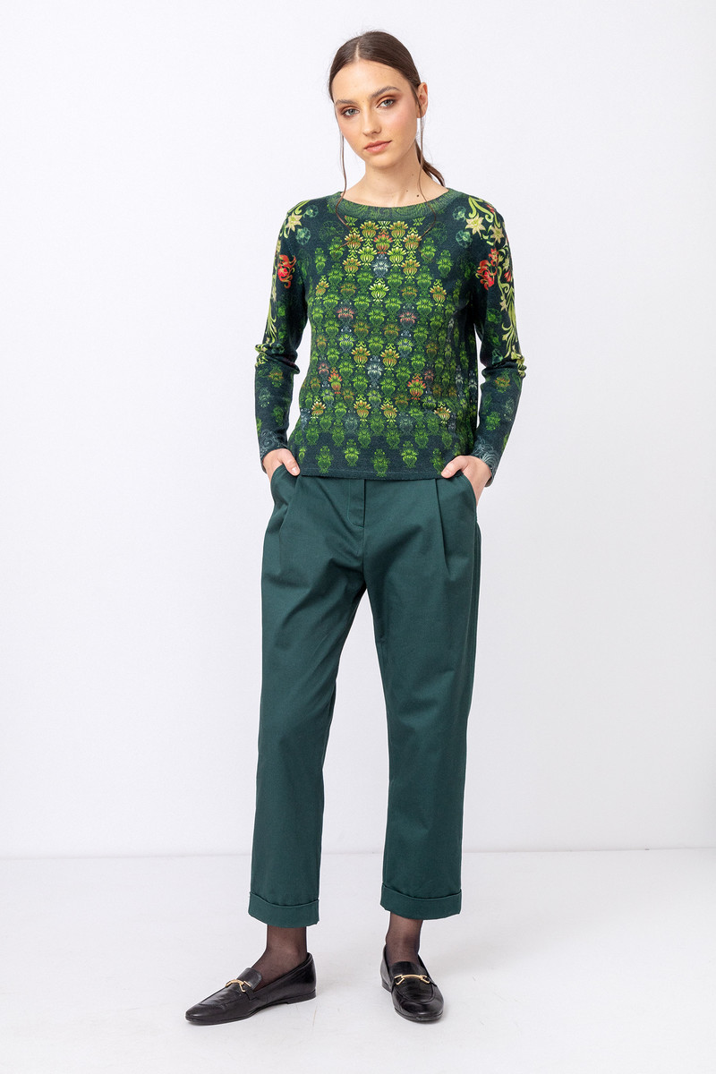 IVKO - Printed Pullover Green Grasset Floral Pattern Green