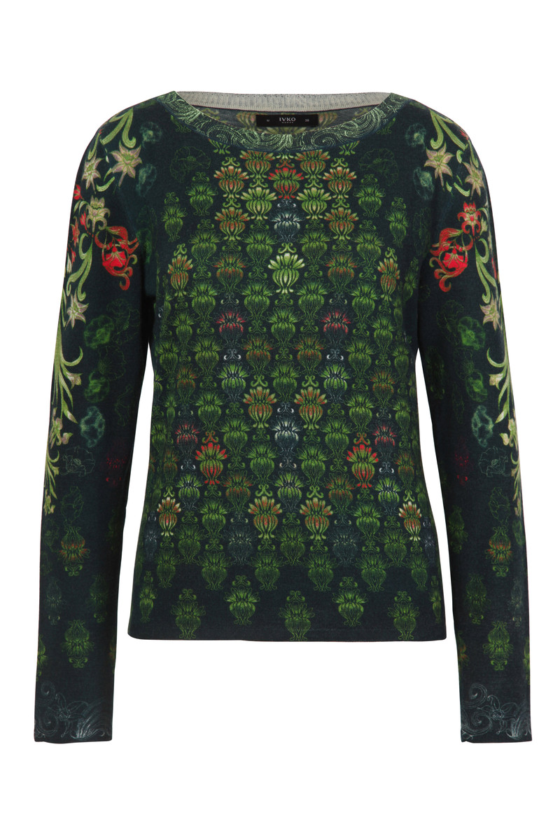 IVKO - Printed Pullover Green Grasset Floral Pattern Green