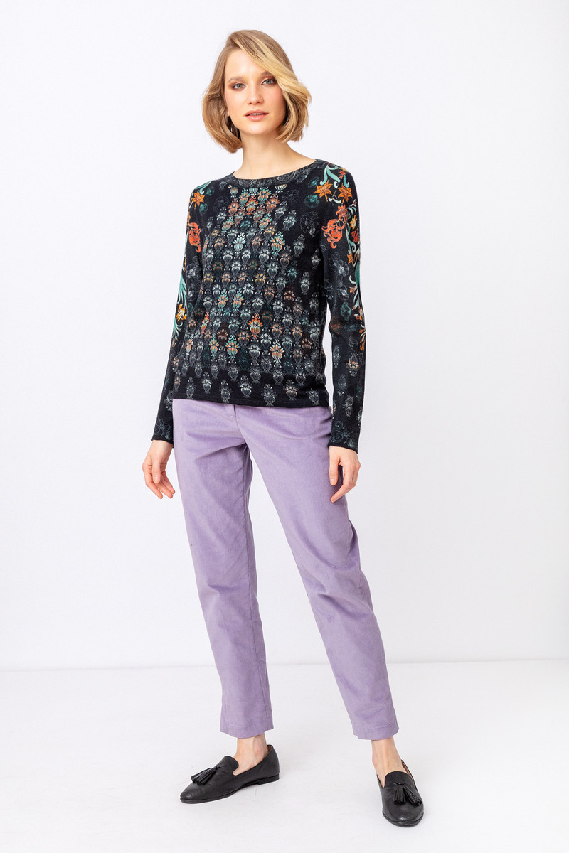 IVKO - Printed Pullover Green Grasset Floral Pattern Anthracite