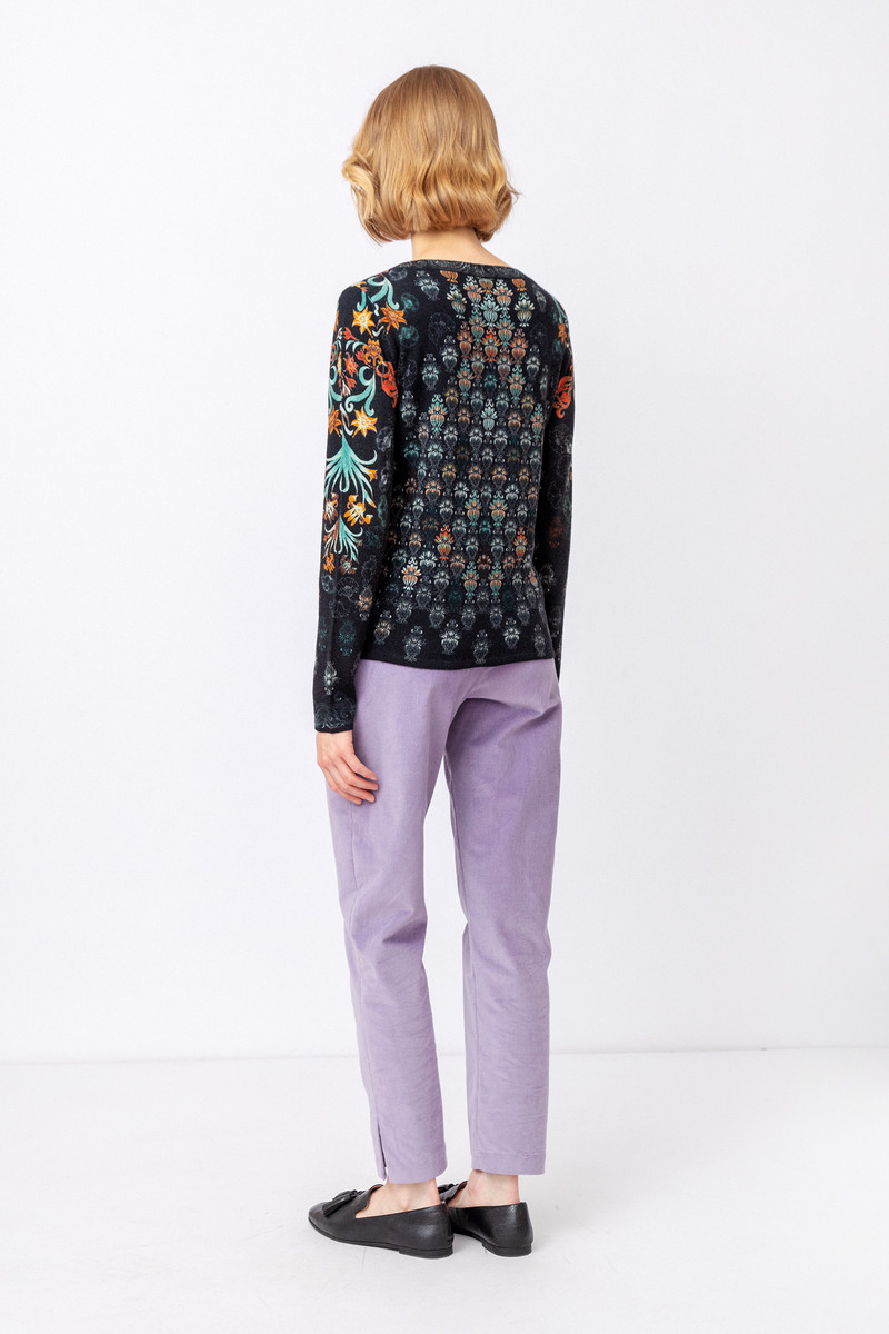 IVKO - Printed Pullover Green Grasset Floral Pattern Anthracite