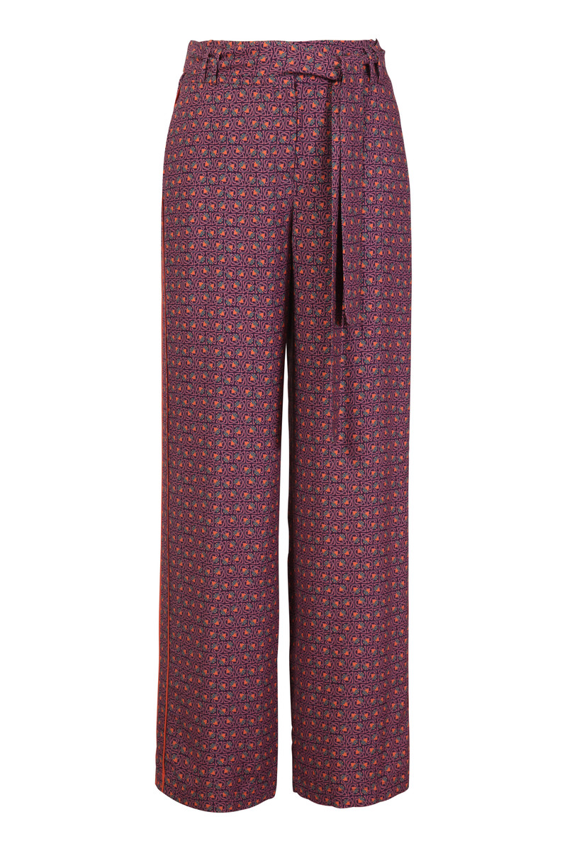 IVKO - High-Waist Pants Grasset Floral Pattern Blackberry
