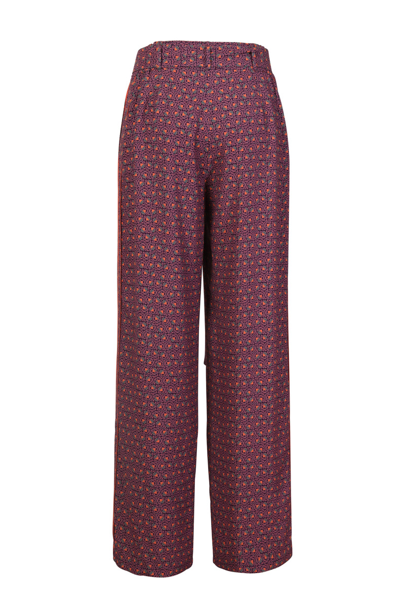 IVKO - High-Waist Pants Grasset Floral Pattern Blackberry