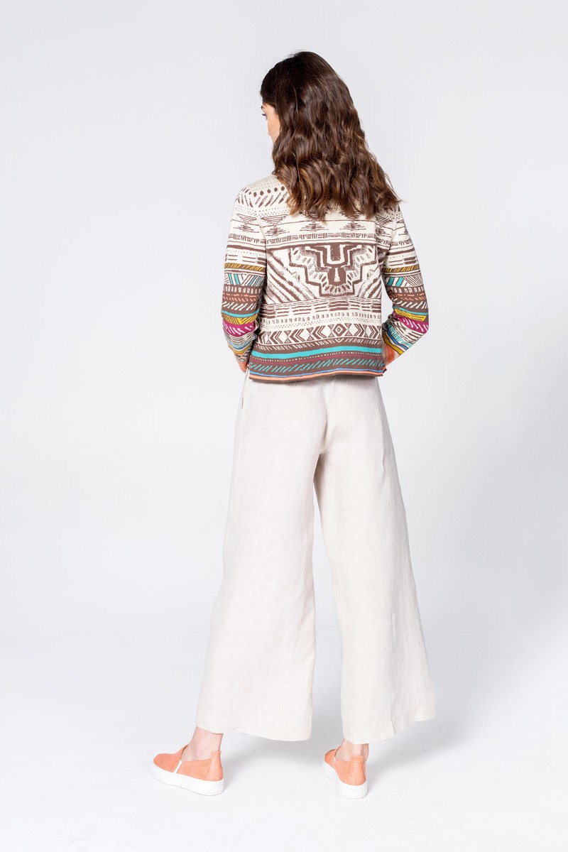 IVKO Outlet - Cardigan Geometric Print Off-White