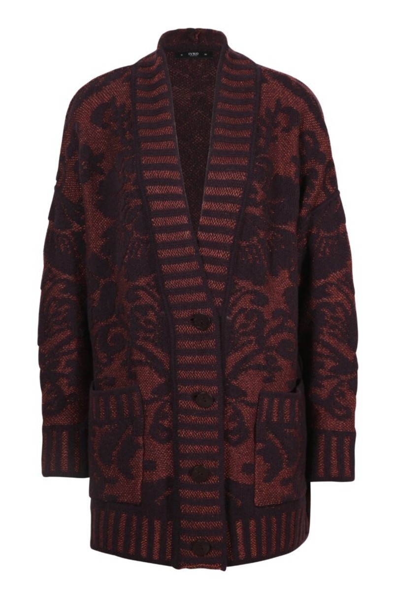 IVKO Outlet  - Cardigan Structure Print Russet