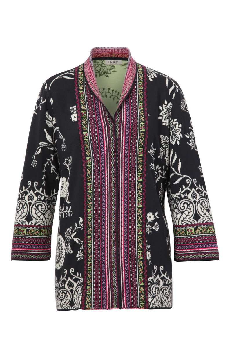IVKO Woman - Jacquard Cardigan Long Black