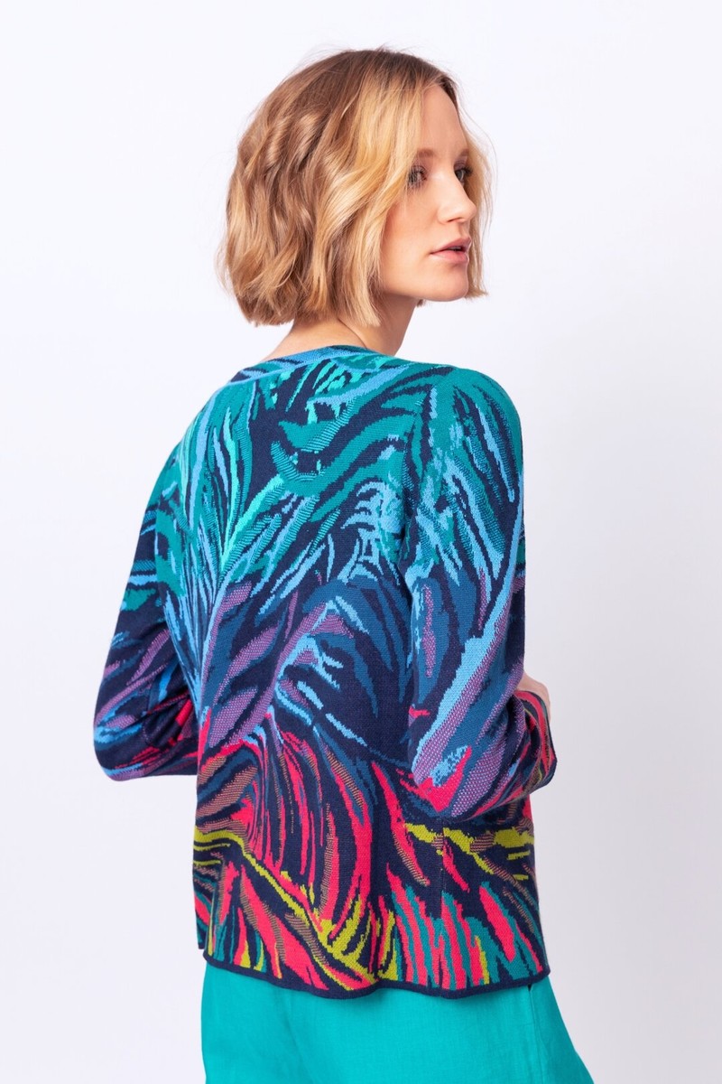 IVKO Outlet - Jacquard Cardigan Tropical Marine