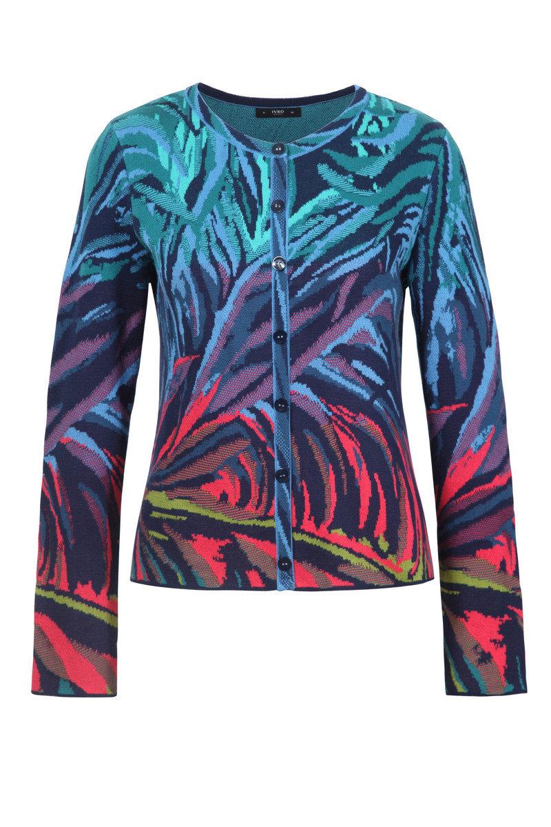 IVKO Outlet - Jacquard Cardigan Tropical Marine