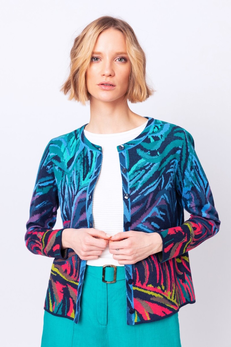 IVKO Outlet - Jacquard Cardigan Tropical Marine