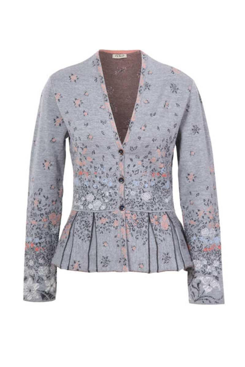 IVKO Outlet - Jacquard Jacket with Pleats Stone