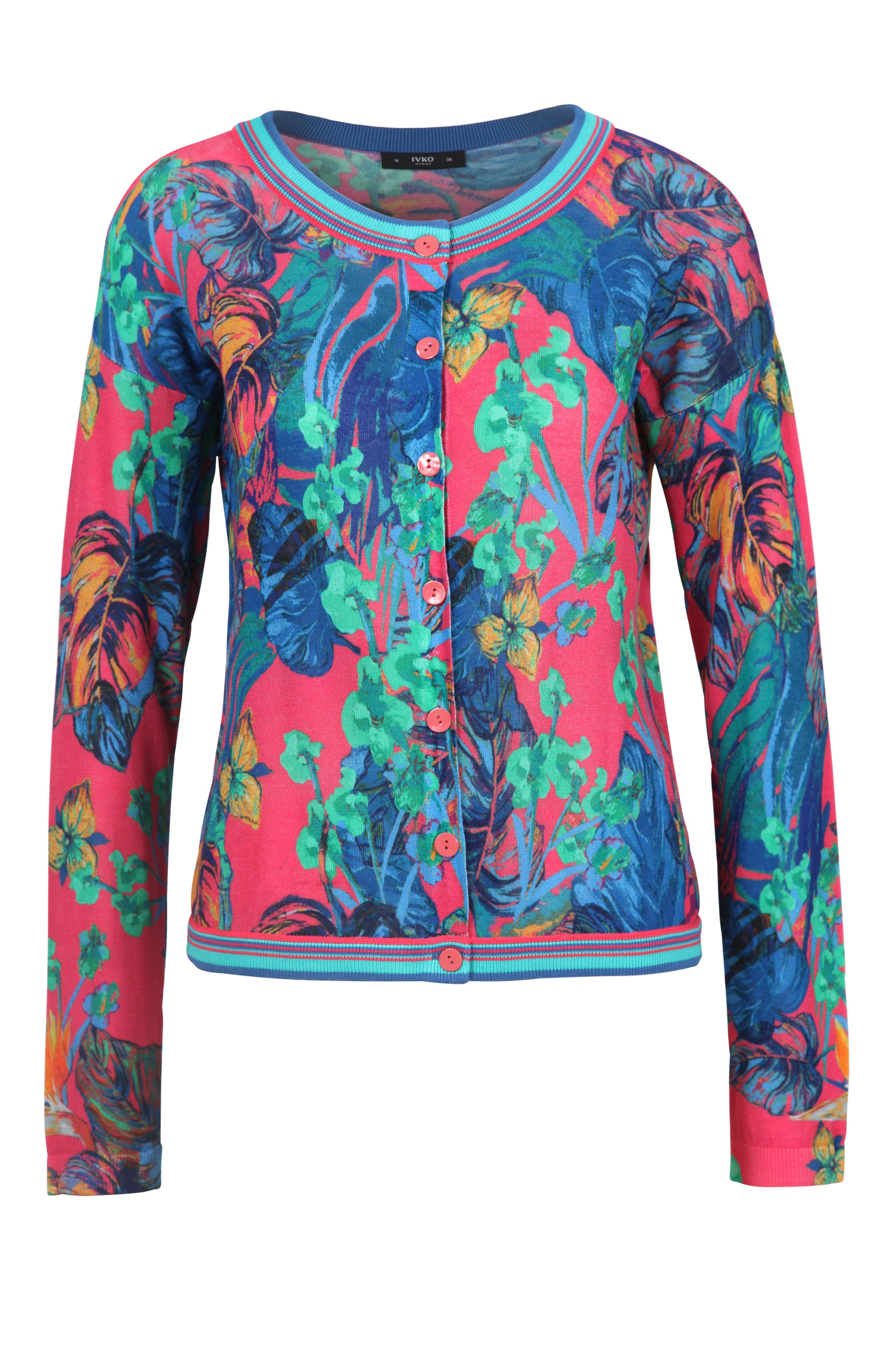 IVKO  Woman IVKO Outlet - Printed Cardigan Jungle Motif Pink