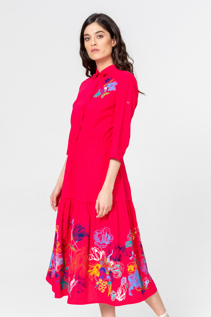 IVKO Outlet - Dress Floral Embroidery Pink