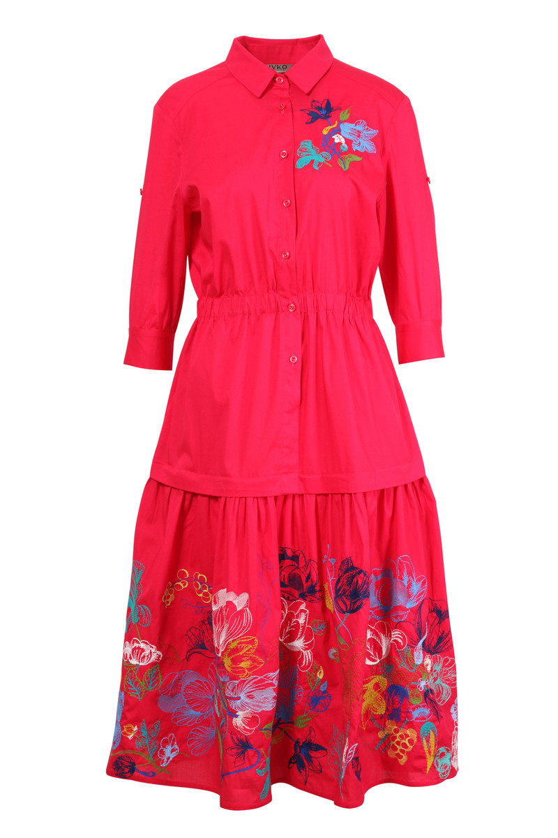 IVKO Outlet - Dress Floral Embroidery Pink