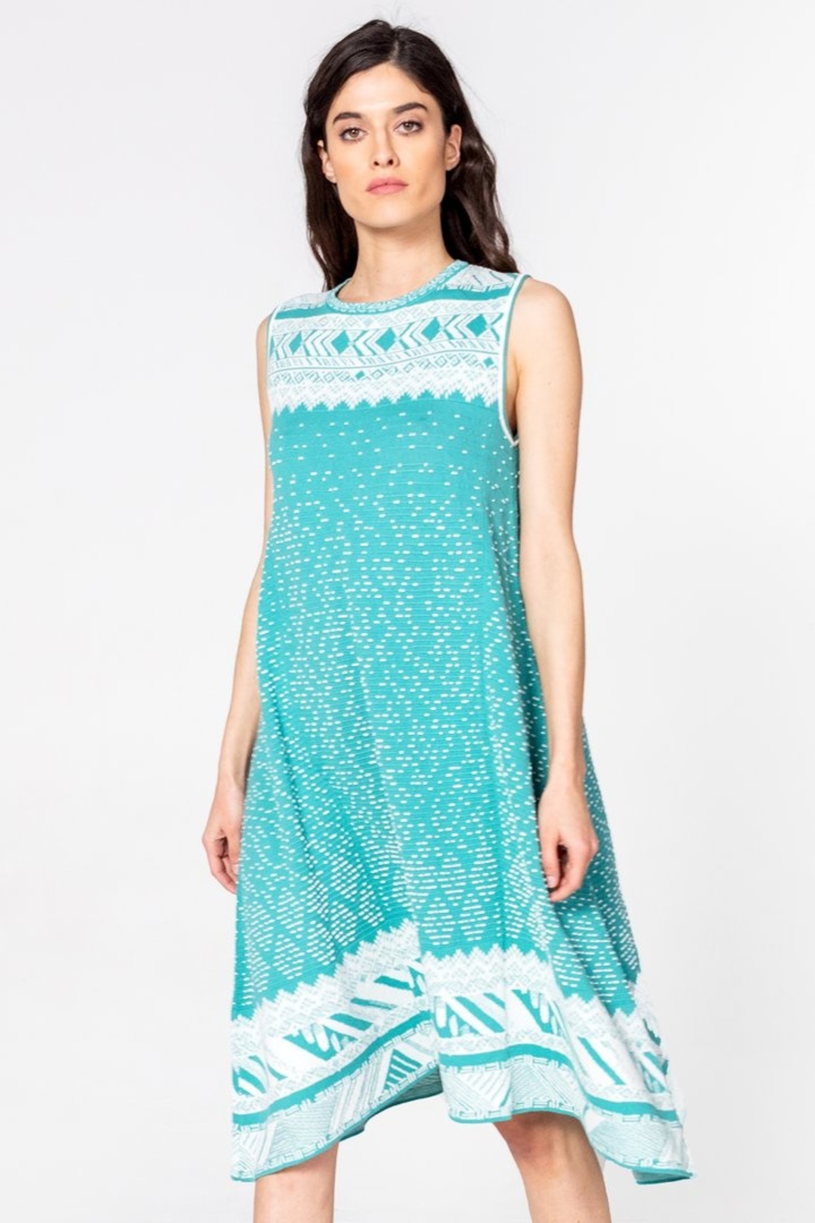 IVKO  Woman IVKO Outlet - Dress Geometric Print Aqua