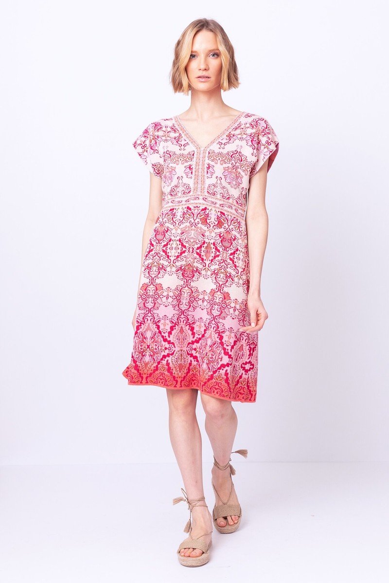 IVKO Outlet - Jacquard Dress Boho Pattern Rosewood