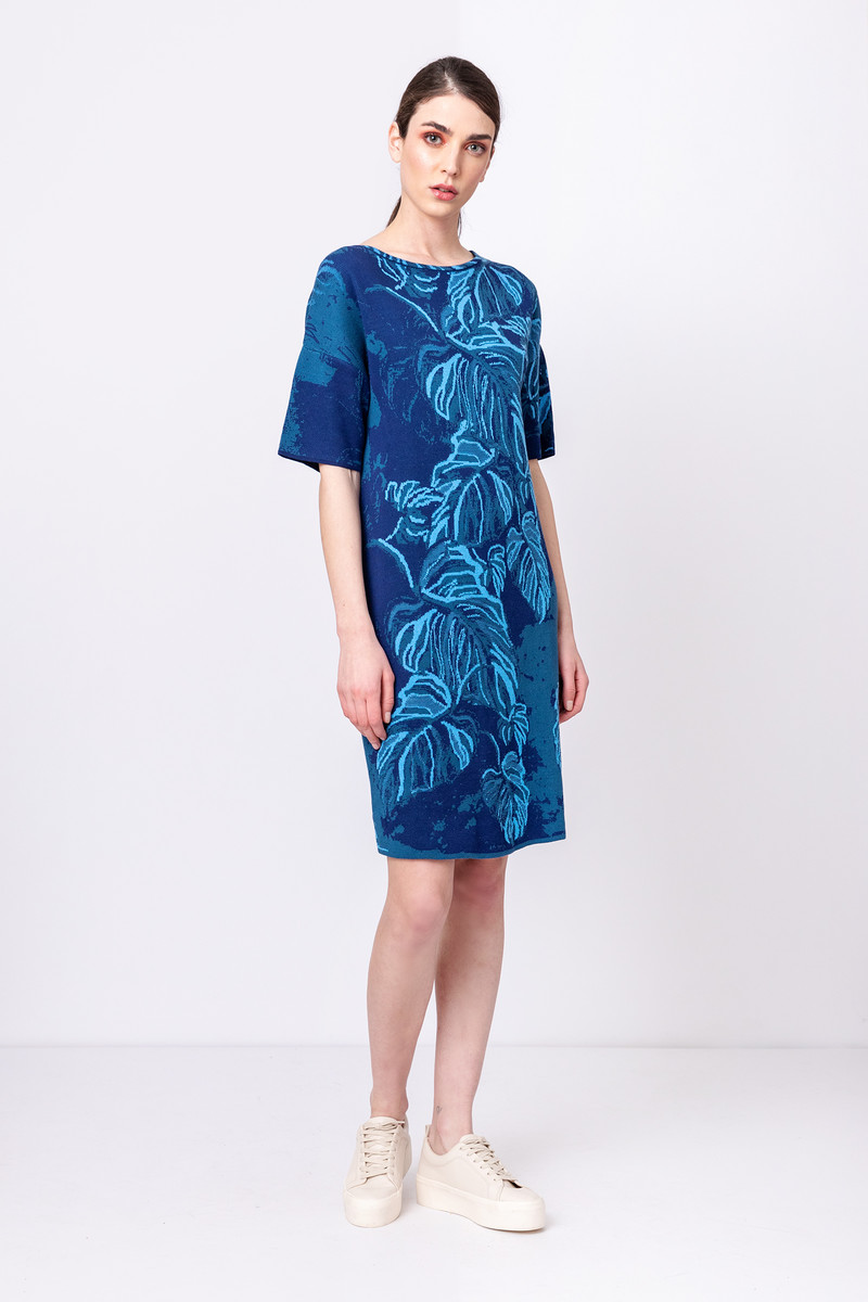 IVKO Outlet - Jacquard Dress Jungle Motif Marine