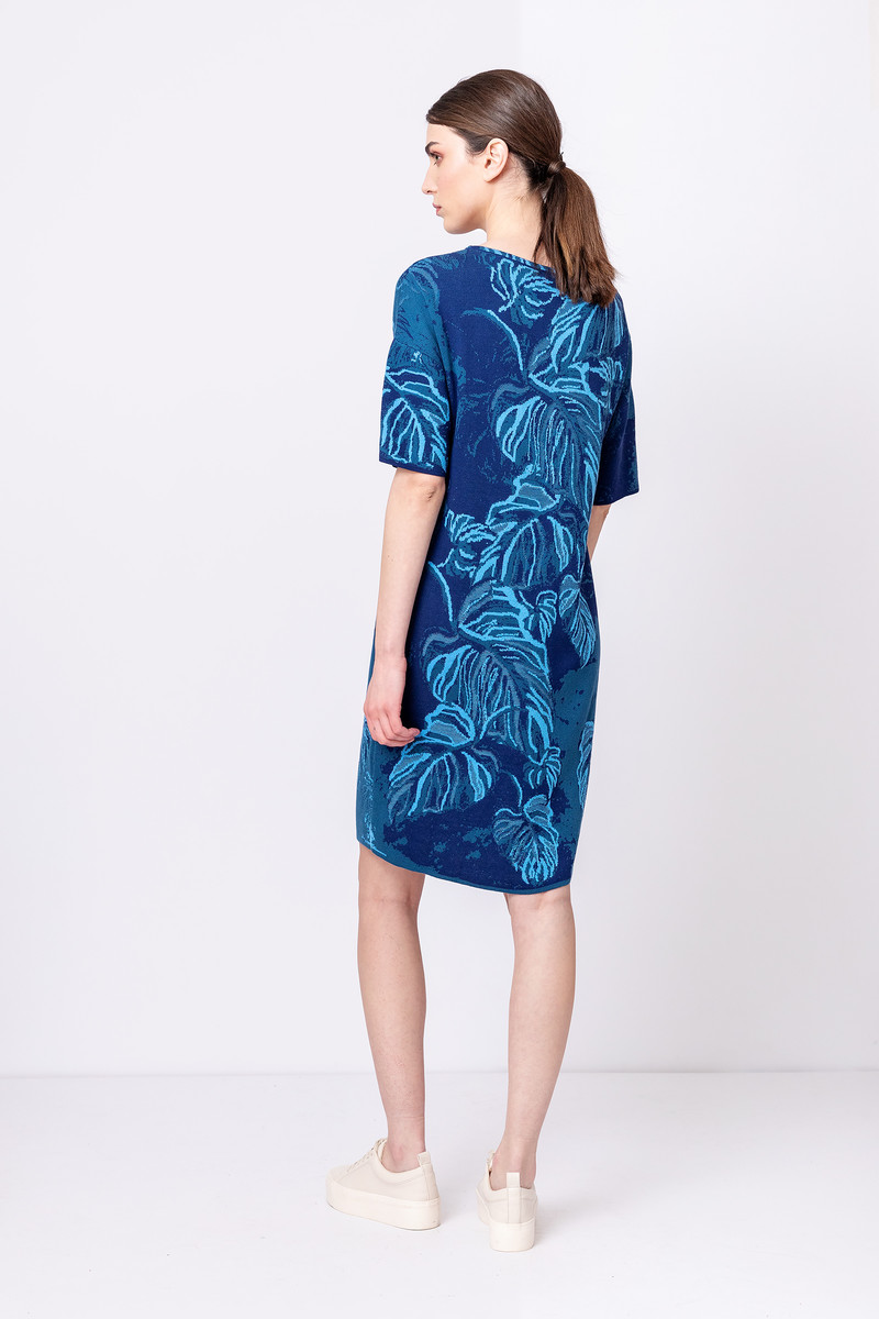 IVKO Outlet - Jacquard Dress Jungle Motif Marine