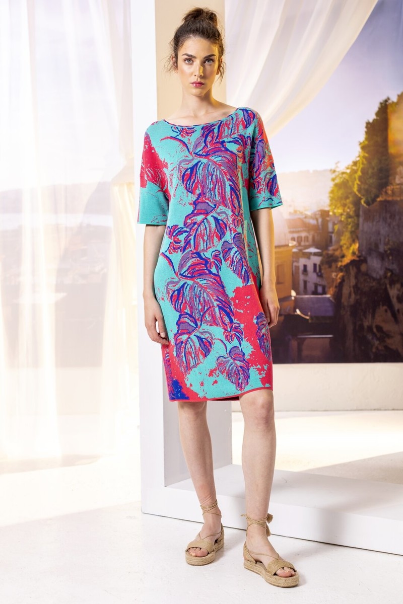 IVKO Woman - Jacquard Dress Jungle Motif Pink