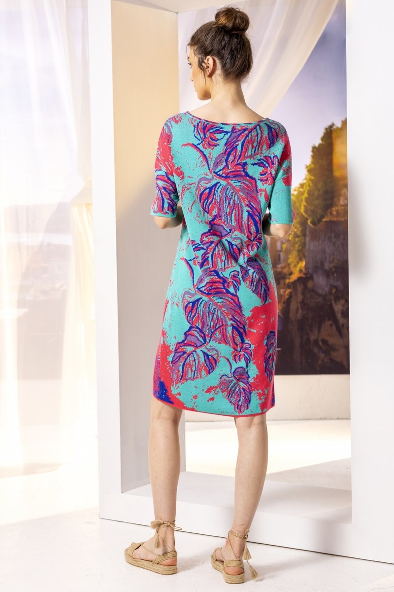 IVKO Woman - Jacquard Dress Jungle Motif Pink