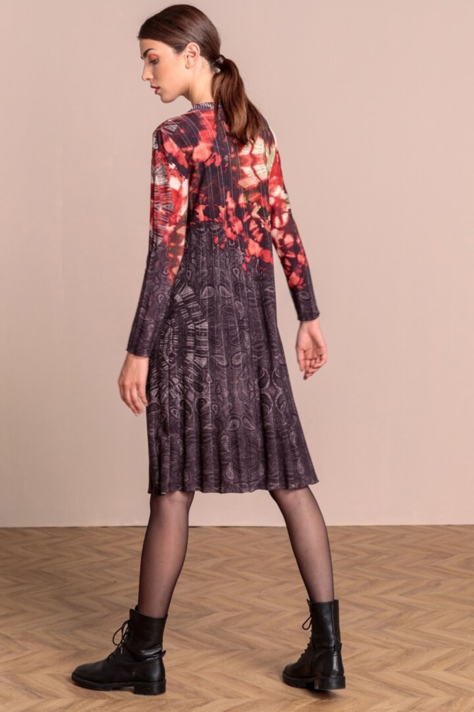 IVKO  Woman IVKO Outlet - Printed Dress Batik Pattern Russet