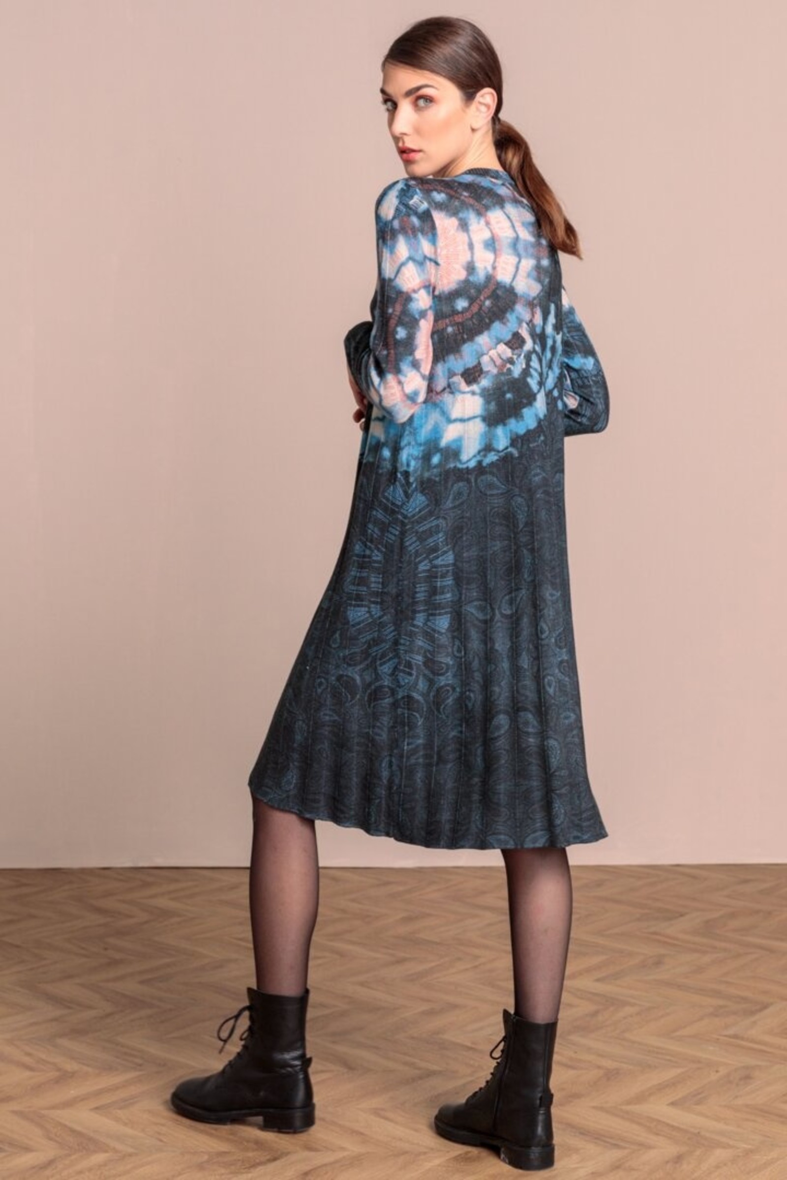 IVKO  Woman IVKO Outlet- Printed Dress Batik Pattern Slate