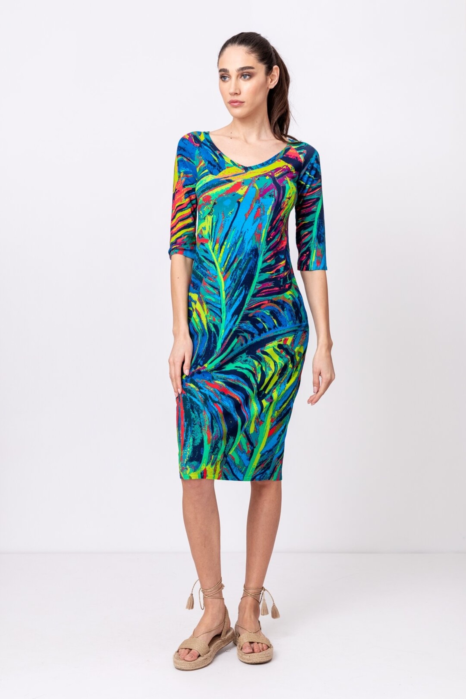 IVKO  Woman IVKO Outlet - Printed Dress Jungle Motif Marine