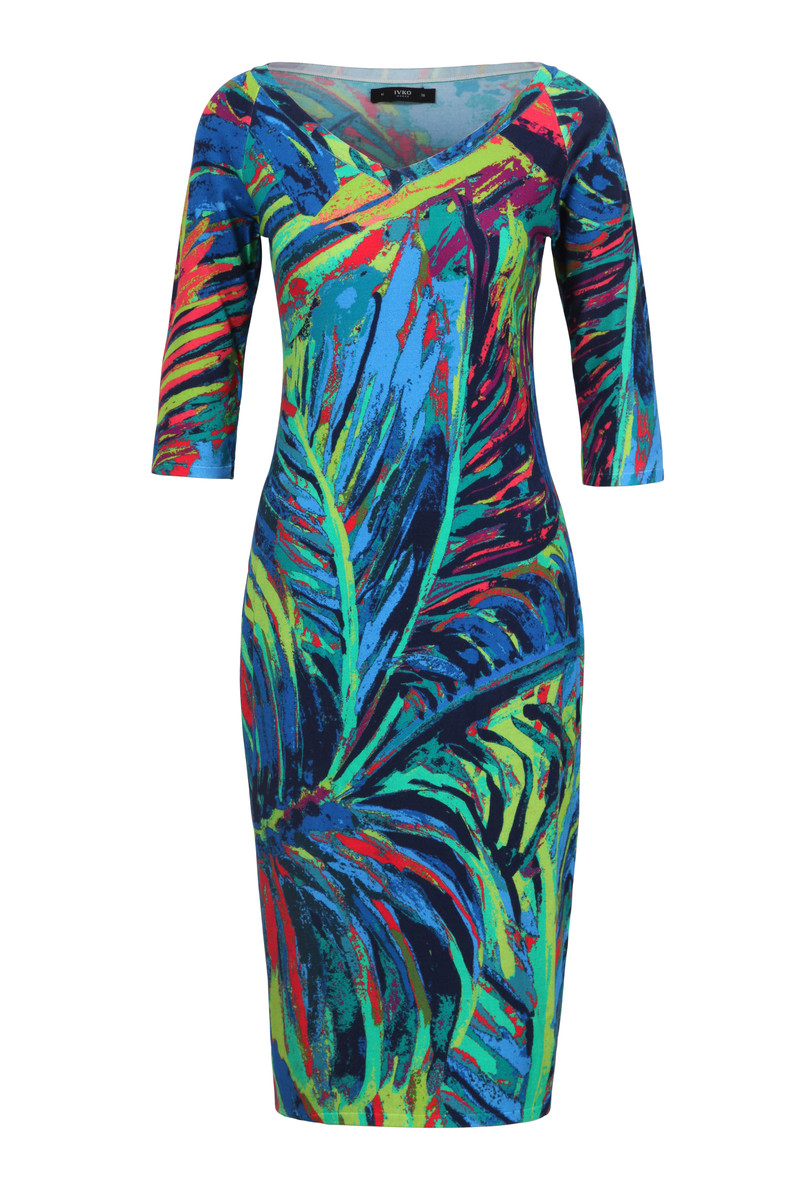 IVKO Outlet - Printed Dress Jungle Motif Marine