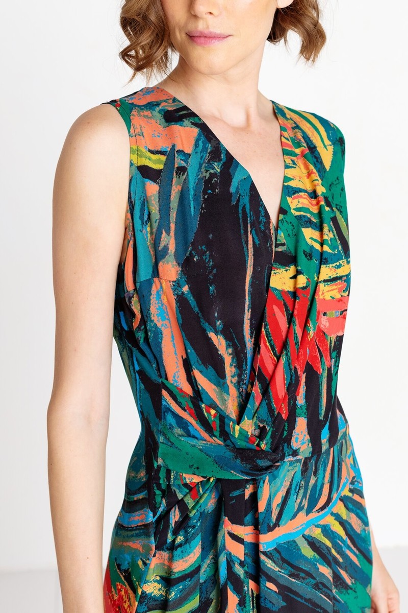 IVKO Outlet - Wrap Dress Tropical Motif Amazonas