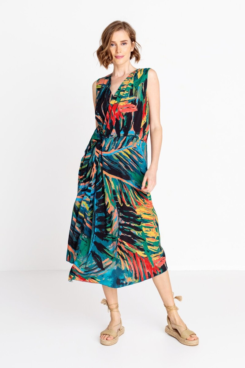 IVKO Outlet - Wrap Dress Tropical Motif Amazonas