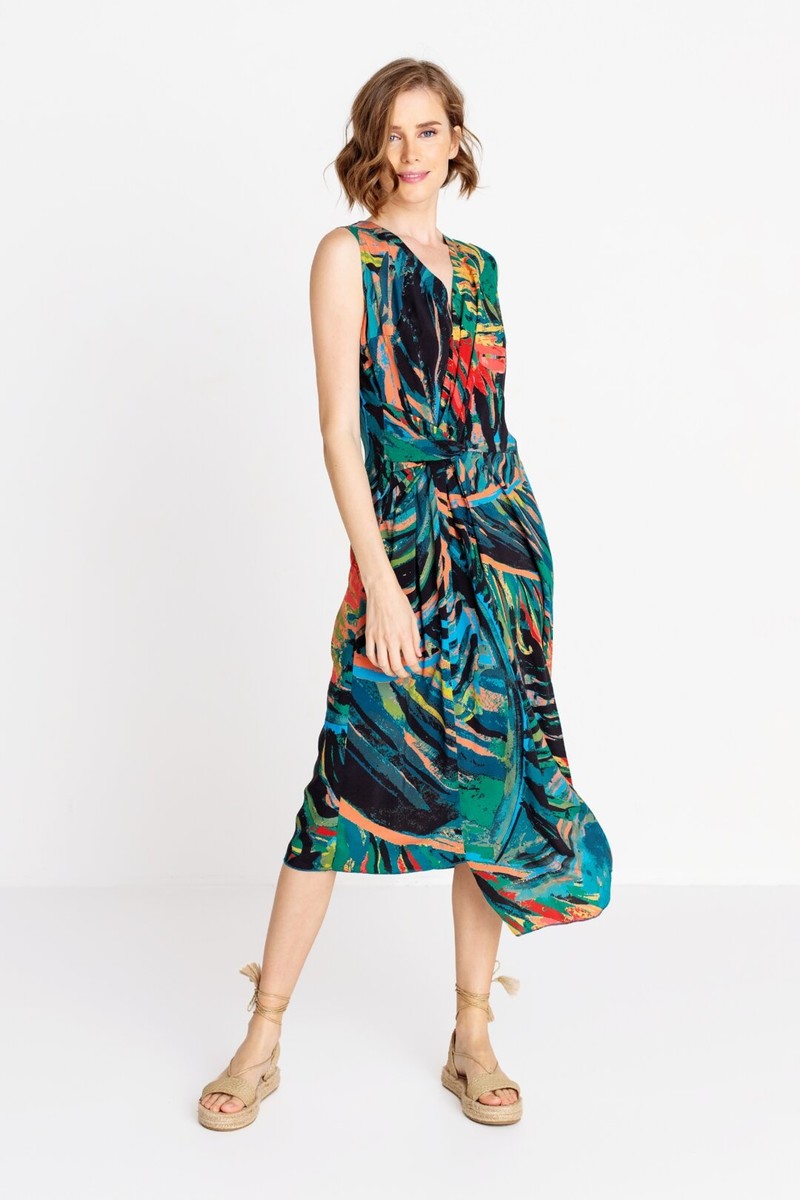 IVKO Outlet - Wrap Dress Tropical Motif Amazonas