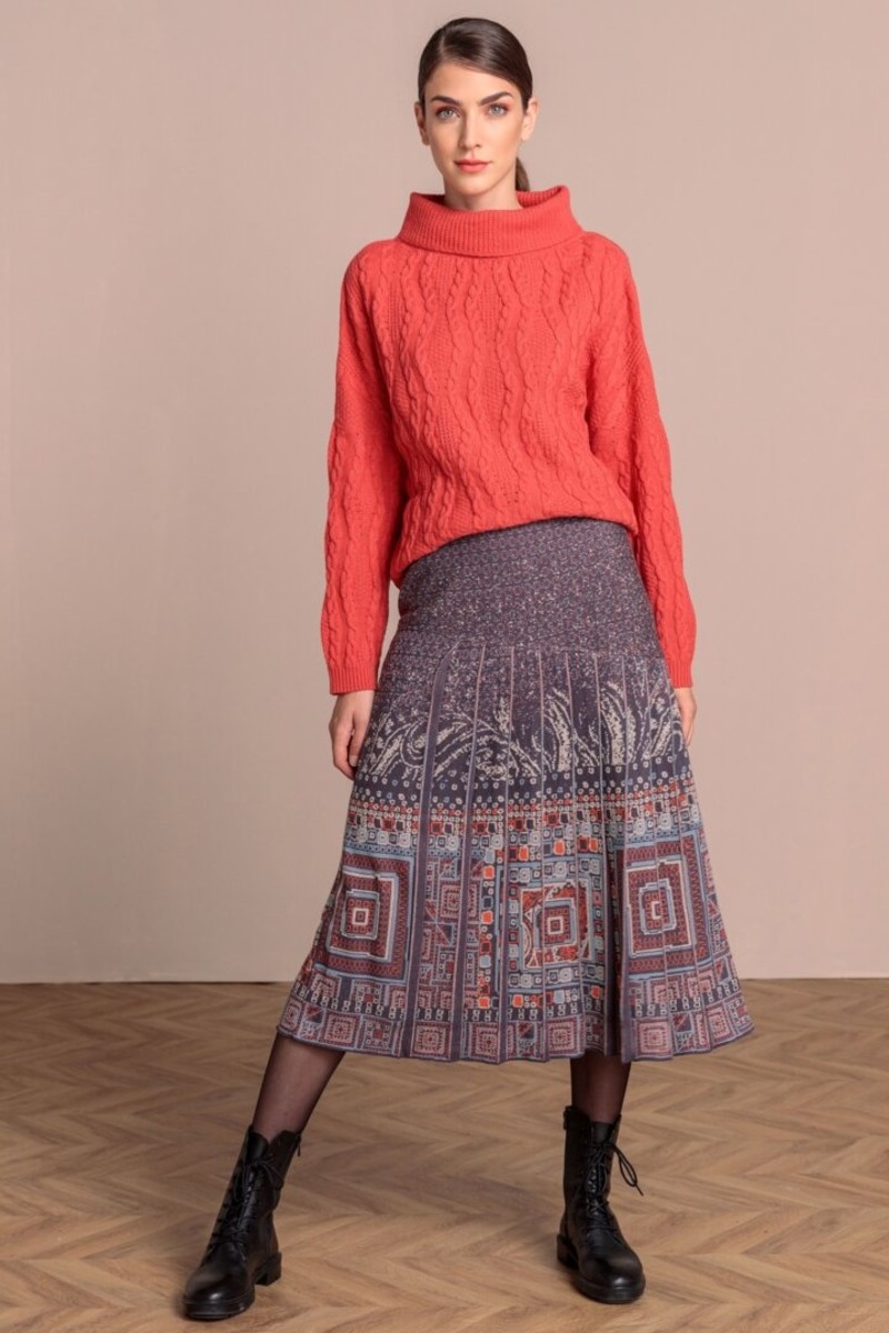 IVKO Outlet - Skirt with Pleats Slate