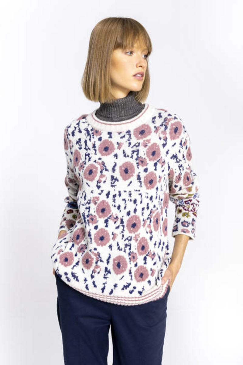 IVKO Outlet - Pullover Floral Pattern Off-White