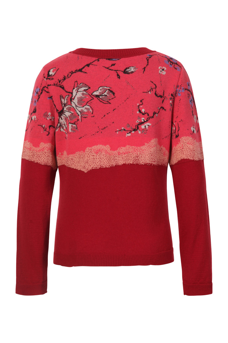 IVKO -Jacquard Pullover Cherry Blossom Pattern Rosewood